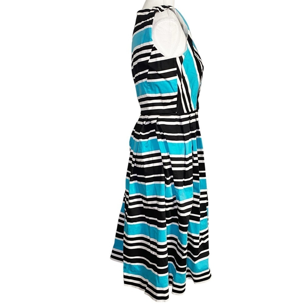 Talbots Black, White, and Blue Striped Midi Dress - Picture 3 of 15